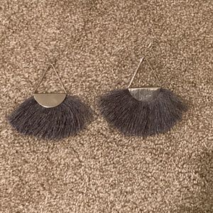 Silver gray flare earrings